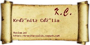 Kránitz Célia névjegykártya